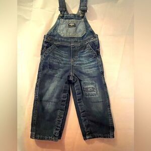 Like NEW 24 month Osh Gish Bgosh denim knit like overalls